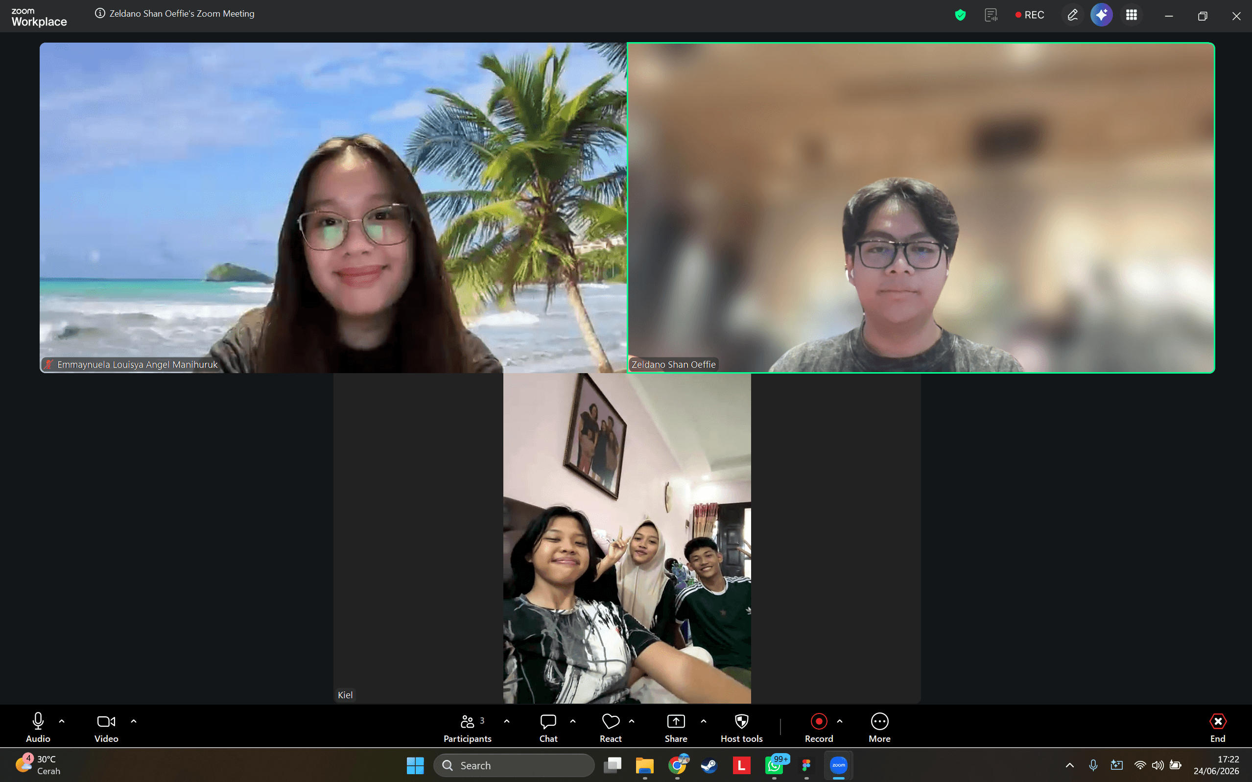 One of the user interviews from the research phase, over a Zoom call with a participant.